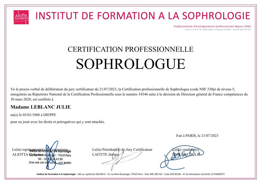 Diplome sophrologue 1
